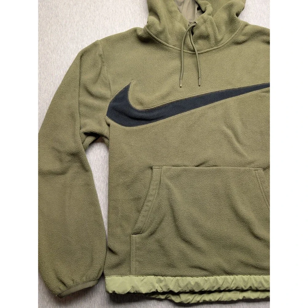 Nike Club Fleece Winterized Pullover Hoodie Mens Small Green DQ4896 222